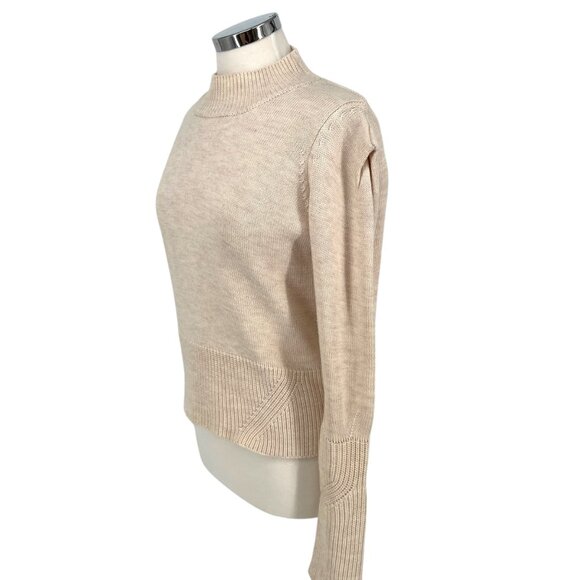 Fate Puff Sleeve High Neck Sweater Beige Cream Size Small - Picture 4 of 9